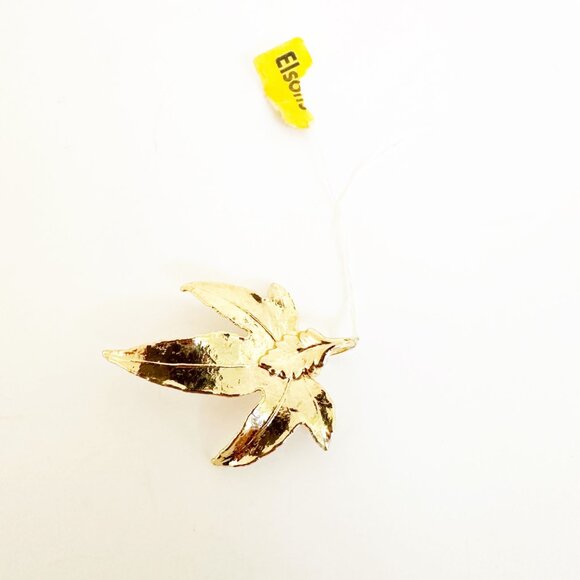 Gold Dipped Real Leaf Pendant Charm Vintage NWT - Picture 5 of 5